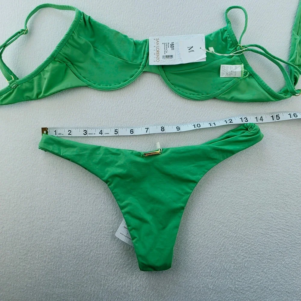 San Lorenzo NWT Moorea Underwire Bikini Set Rainforest Blend Green Womens Size M